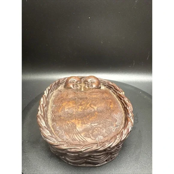 chinese Baby's In A Basketmade Of Resin - Picture 1 of 8